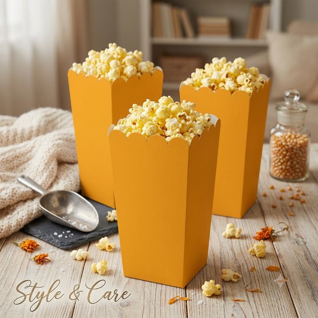 Solid Orange Simple Attractive Popcorn Favour Box (Solid Orange Simple Attractive Popcorn Favor Boxes)