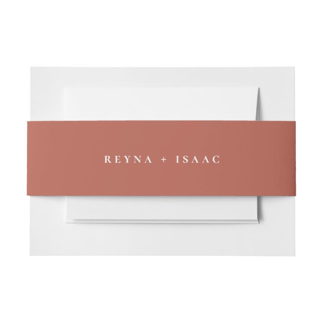 Solid Orange Spice Wedding Invitation Belly Band (Front Example)
