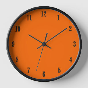 Solid Orange with Black Fonts Clock