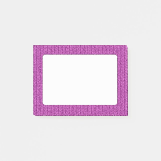 Solid Orchid Knit Stockinette Stitch Post-it Notes (Front)
