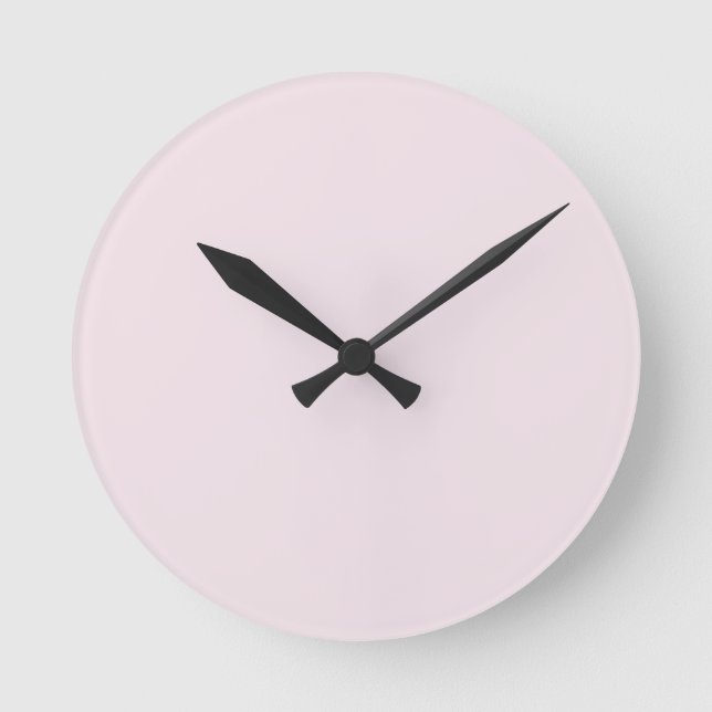 Solid Pale Blush Pink Wall Clock (Front)