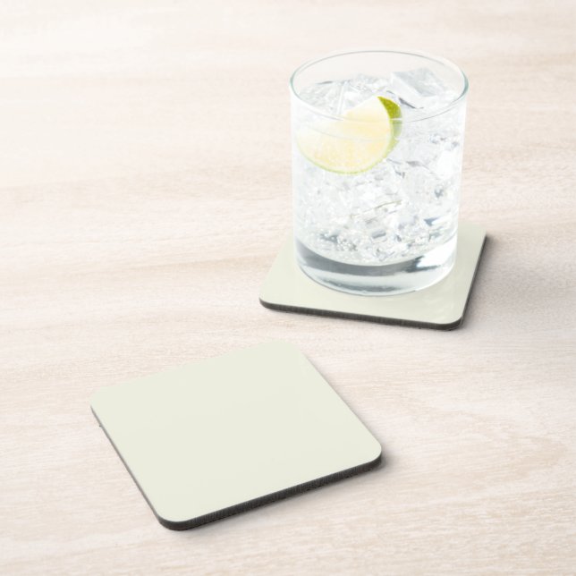 Solid Pale Butter Yellow Square Coaster (Right Side)