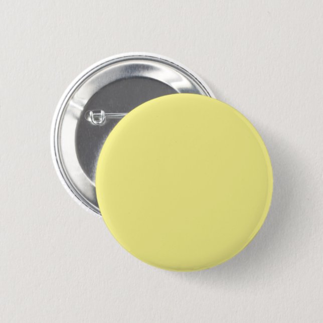 Solid pale yellow 6 cm round badge (Front & Back)