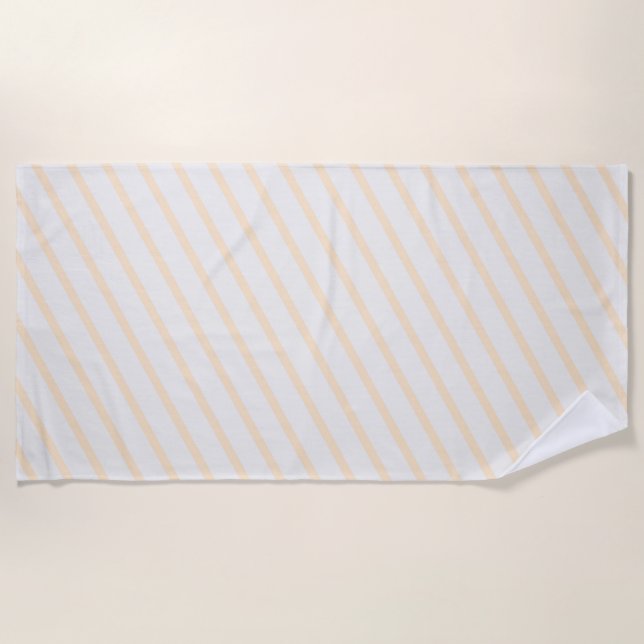 Solid Pastel Colour Stripes Professional Minimalis Beach Towel (Front)