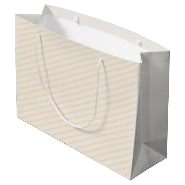 Solid Pastel Colour Stripes Professional Minimalis Large Gift Bag (Back Angled)