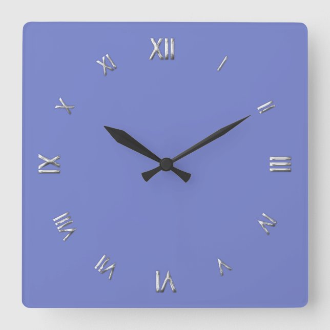 Solid Periwinkle Blue Wall Clock (Front)