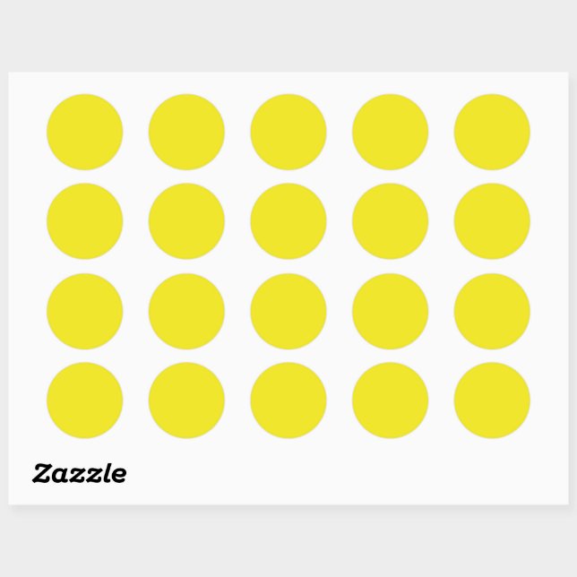 Solid pineapple bright yellow classic round sticker (Sheet)
