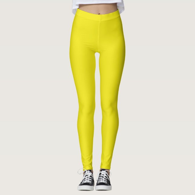 Solid pineapple bright yellow leggings (Front)