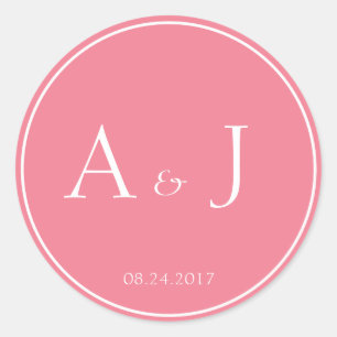 Solid pink round stickers