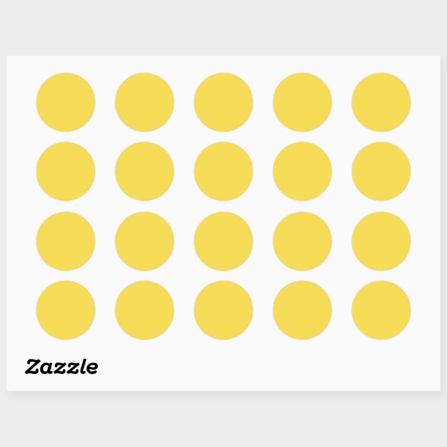 Solid plain banana pastel yellow classic round sticker (Sheet)