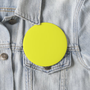 Solid plain bright yellow 10 cm round badge
