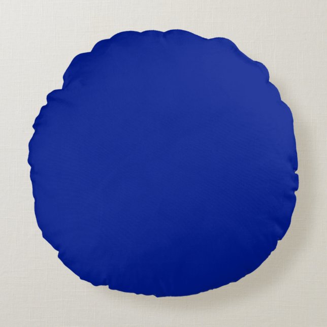 Solid plain Egyptian blue Round Cushion (Front)
