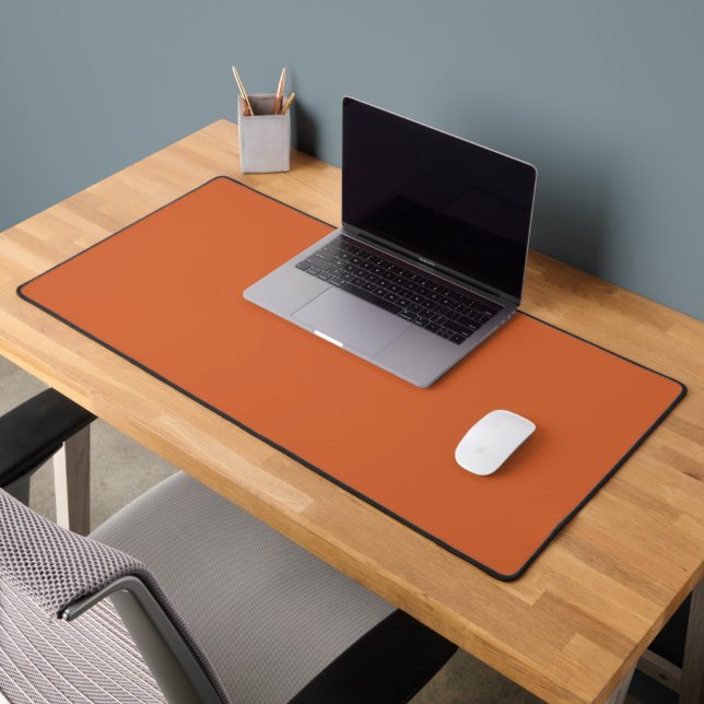 Solid plain harvest pumpkin orange desk mat (Office 2)