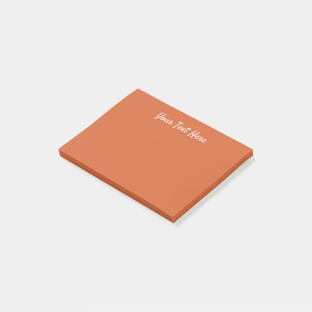 Solid plain harvest pumpkin orange post-it notes (Angled)