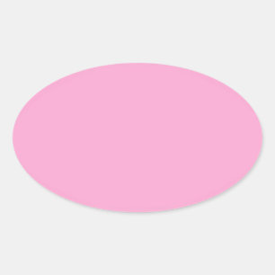 Solid plain pink oval sticker