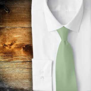Solid Plain Sage Green Tie