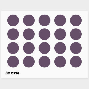 Solid plum dark dull purple classic round sticker