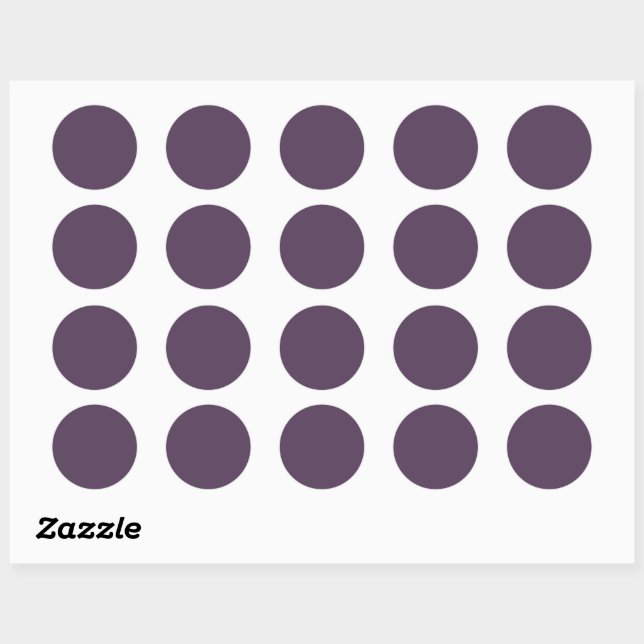Solid plum dark dull purple classic round sticker (Sheet)