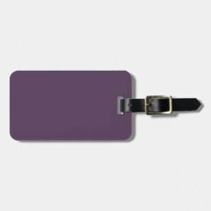 Solid plum dark dull purple luggage tag