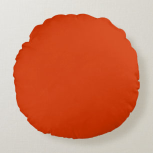 Solid poppy red round cushion