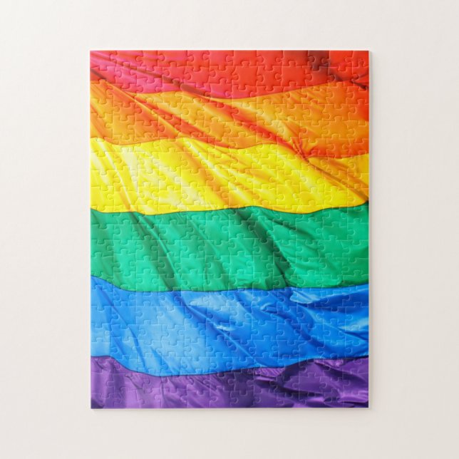 Solid Pride - Gay Pride Flag Closeup Jigsaw Puzzle (Vertical)