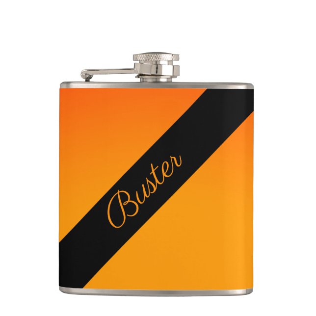 Solid Princeton Orange Personal Hip Flask (Front)
