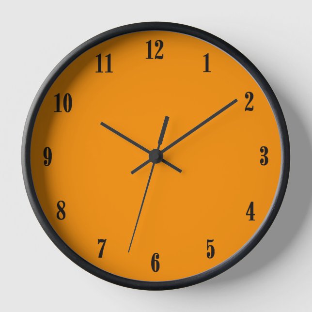Solid Princeton Orange Wall Clock (Front)