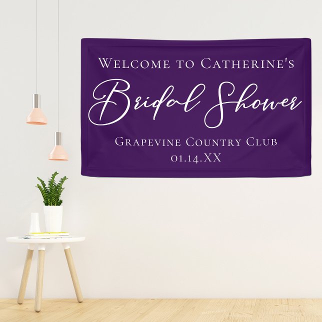 Solid Purple Bridal Shower Personalised Welcome Banner (Creator Uploaded)