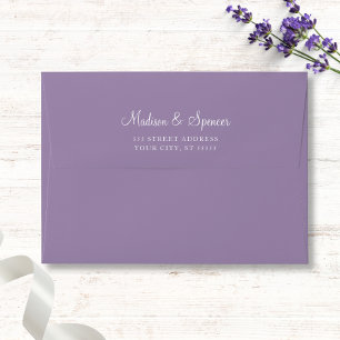 Solid Purple Lavender Wedding 5x7 Envelope