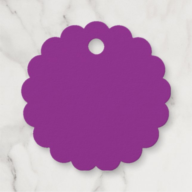 Solid Purple Scalloped Favour Tags (Back)