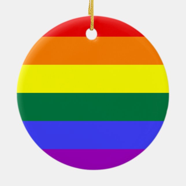 Solid Rainbow Circle Ornament (Back)