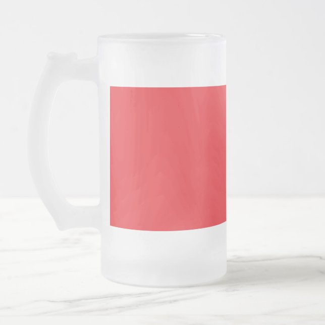 Solid Red Background  Frosted Glass Beer Mug (Left)