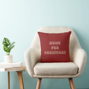 solid red country chic & home for chritmas script cushion