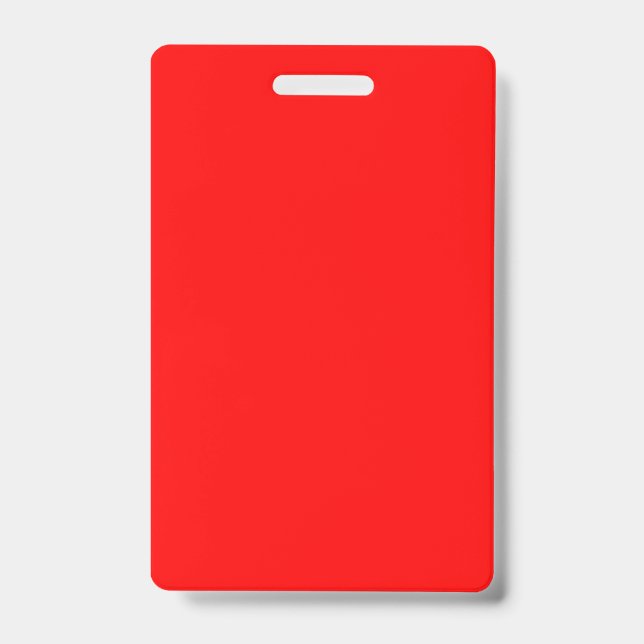 Solid Red Name Badge Sleek and Minimal Design ID Badge (Front)