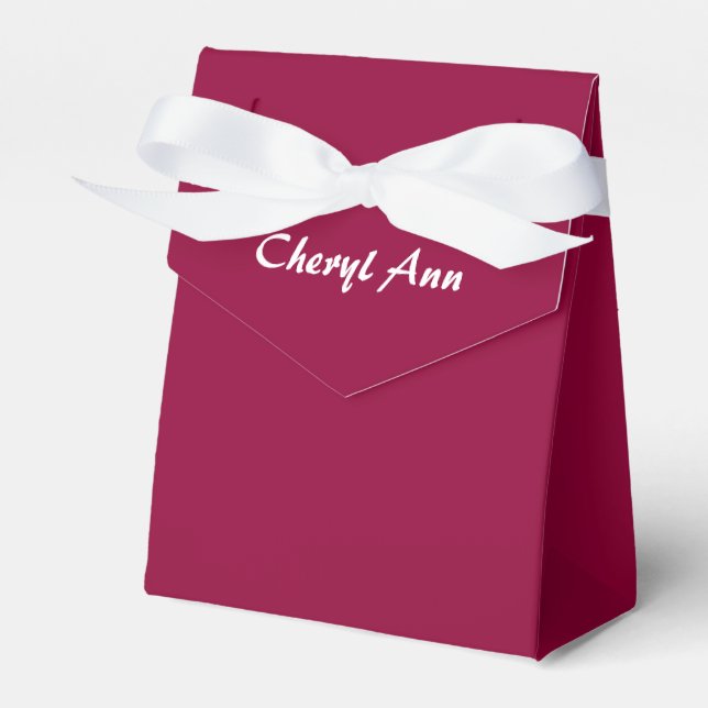 Solid Red Wine Favour Box (Front Side)