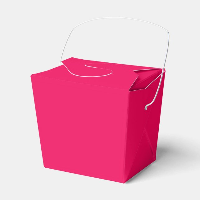 Solid reddish bright hot pink favour box (Front Side)