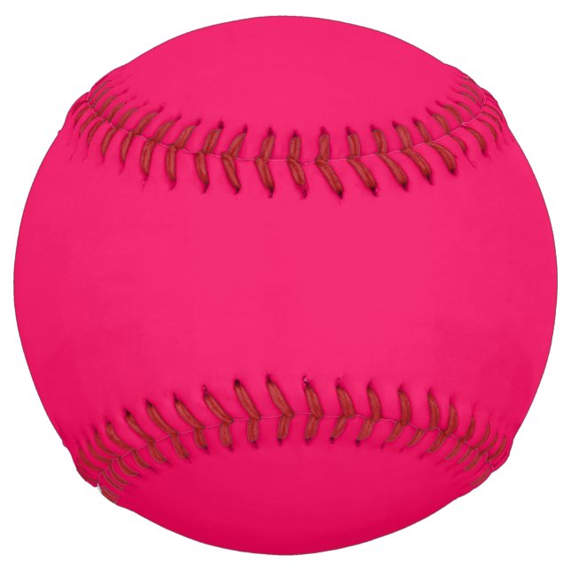 Solid reddish bright hot pink softball (Front)