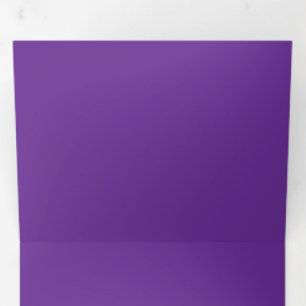 Solid Rich Purple Background Minimal Bold Design Tri-Fold Invitation