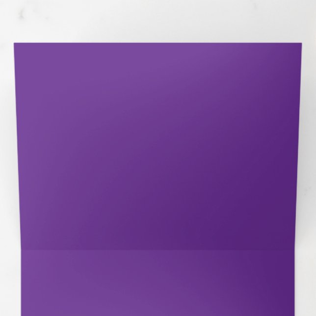 Solid Rich Purple Background | Minimal Bold Design Tri-Fold Invitation (Inside First)