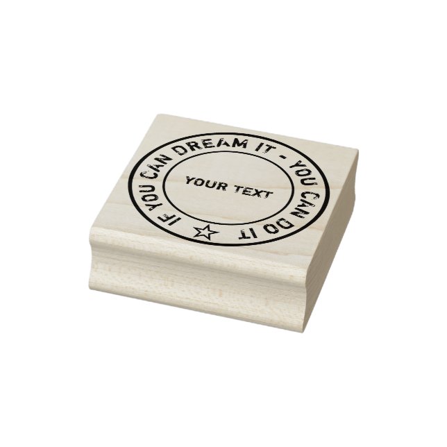 Solid Rings & Icon STAR + your own saying Rubber Stamp (Stamp)