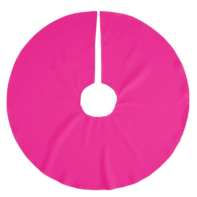 Solid rose deep pink brushed polyester tree skirt (Front)