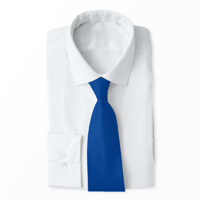 Solid Royal Blue Classic Elegant Plain Monochrome Tie (This solid royal blue tie is classic, elegant and fashion-forward. Great for grooms/wedding parties.)