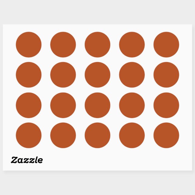 Solid rust brown classic round sticker (Sheet)