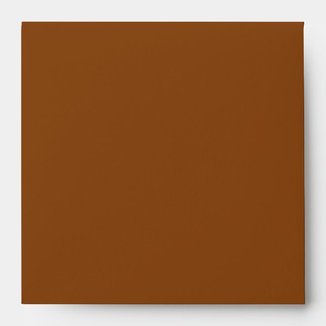 Solid Rustic Copper Brown Square Wedding Envelope (Front)