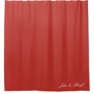 Solid Rustic Red Minimalist Shower Curtain