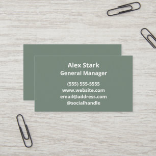 Solid Sage Green Business Cards