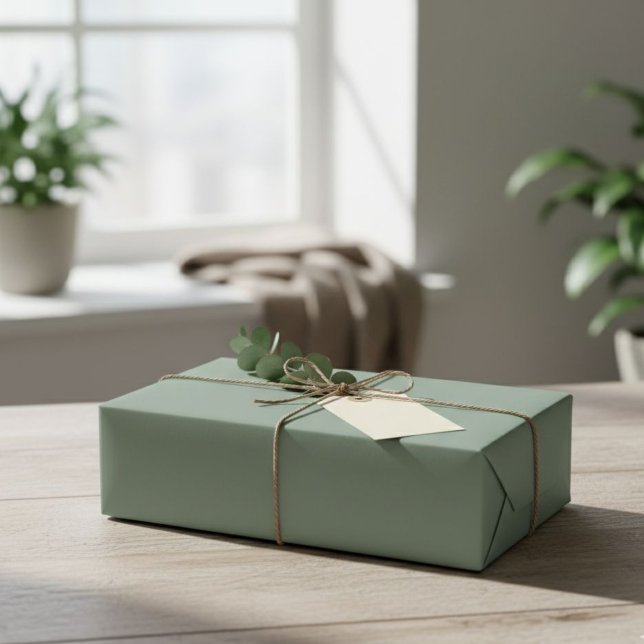 Solid Sage Green Matte Gift Wrap Paper (Creator Uploaded)