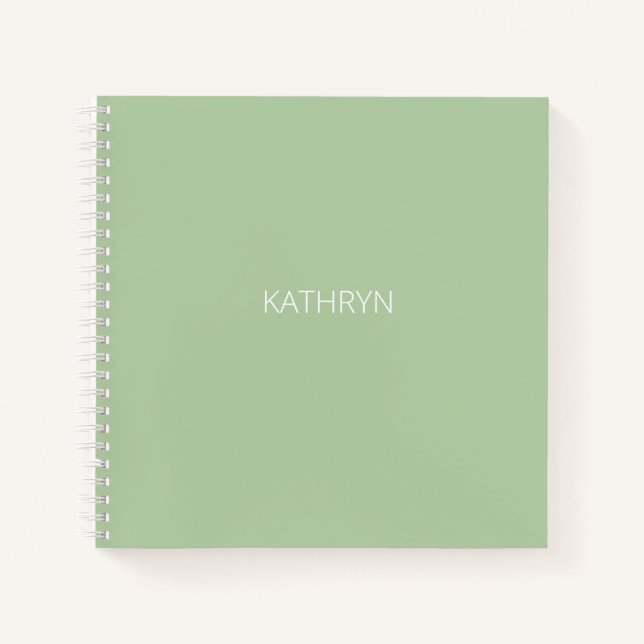 solid sage green natural notebook (Front)