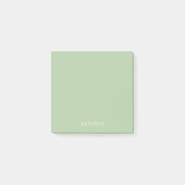 solid sage green natural post-it notes (Front)