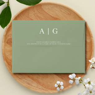 Solid Sage Green Wedding 5x7 Envelope